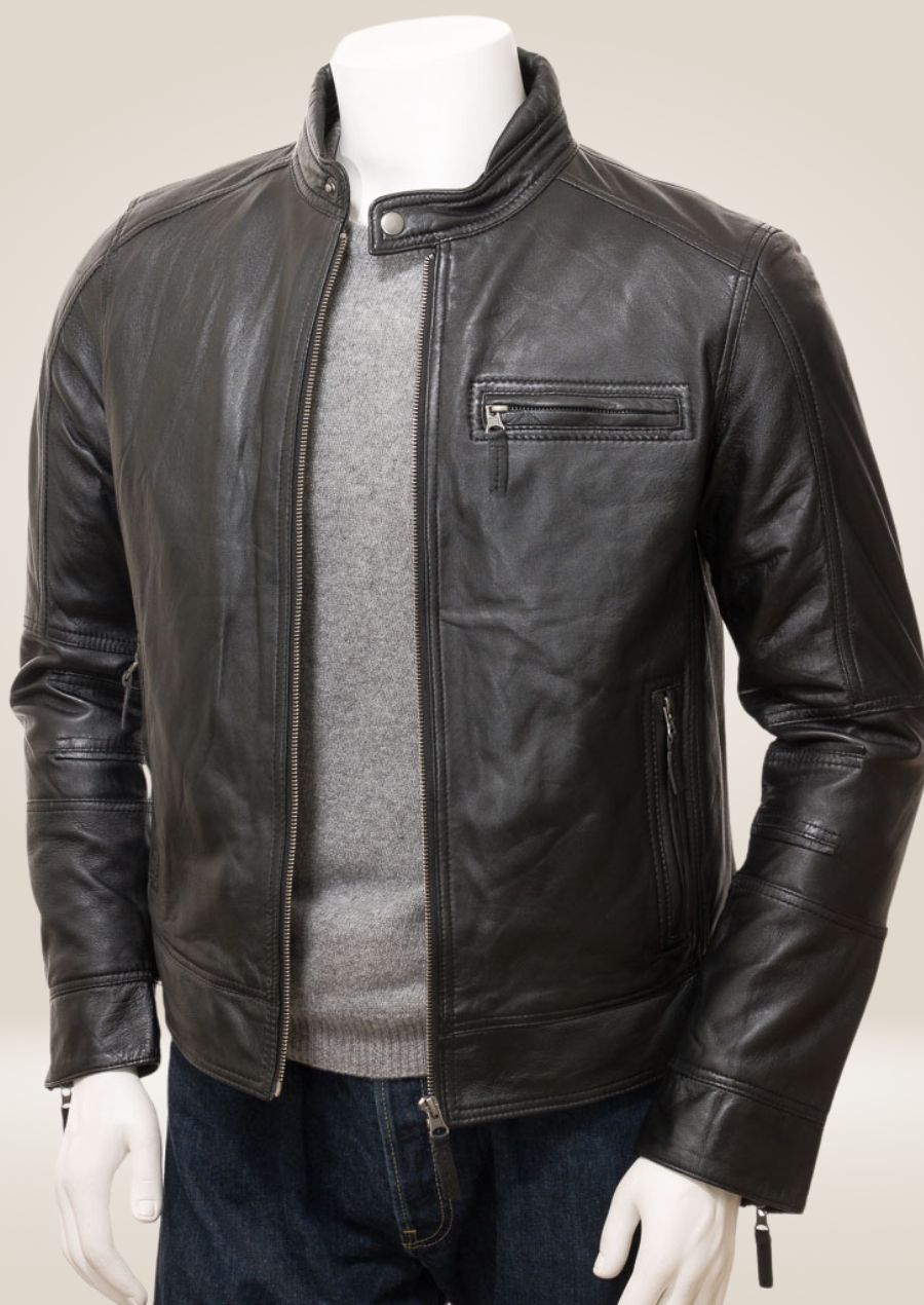 Ultra Soft Black Sheep Nappa Biker Jacket