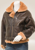 Soft Brown & Ginger Sheepskin Jacket for Women