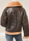 Soft Brown & Ginger Sheepskin Jacket for Women backside