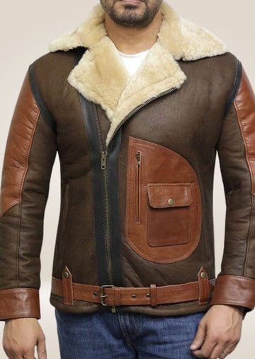 B-3 Shearling Bomber Jacket in Pure Sheepskin