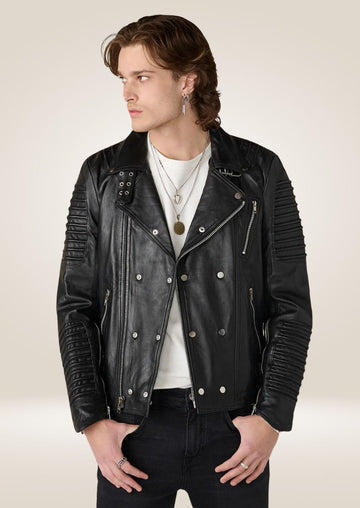 Black Quilted Lambskin Leather Jacket