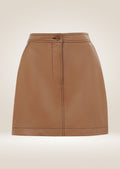 Women's Brown Leather Skirt full view