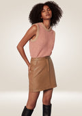 Women's Brown Leather Skirt