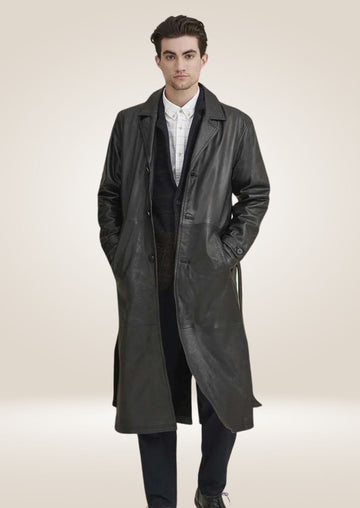 Luxurious Black Sheepskin Long Coat