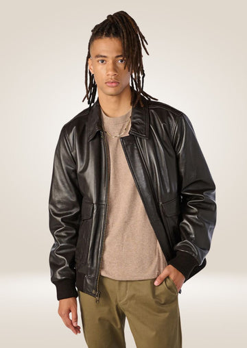 Men’s Leather Jacket Sale - Concealed Button & Full Zip