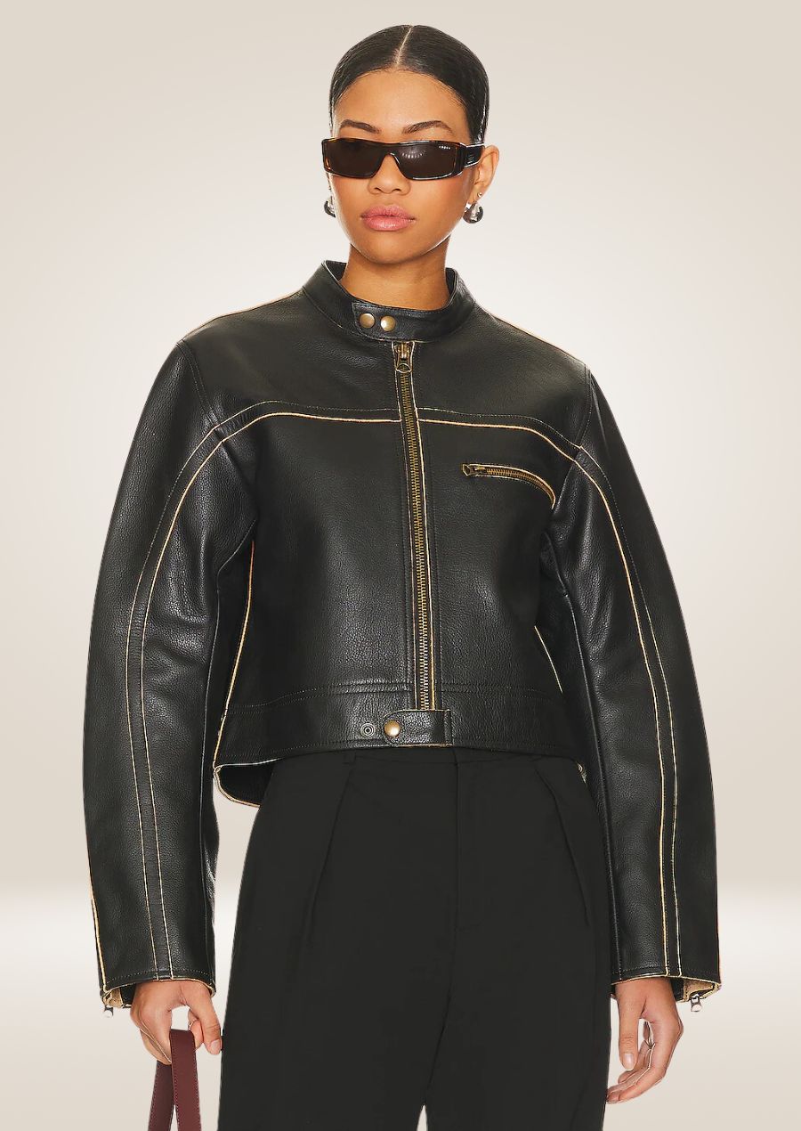 Women’s Oversized Biker Leather Jacket