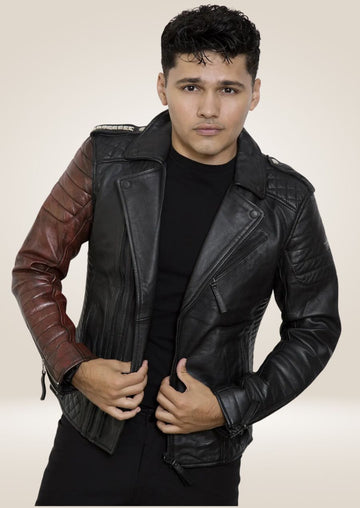 Perfecto Black and Red Leather Motorcycle Jacket