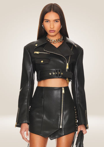 Women’s Black Iconic Cropped Perfecto Jacket